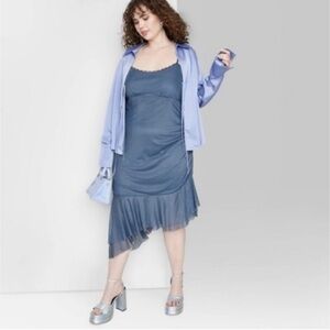 Wild Fable blue  Asymmetrical Dress medium NWT Y2K style